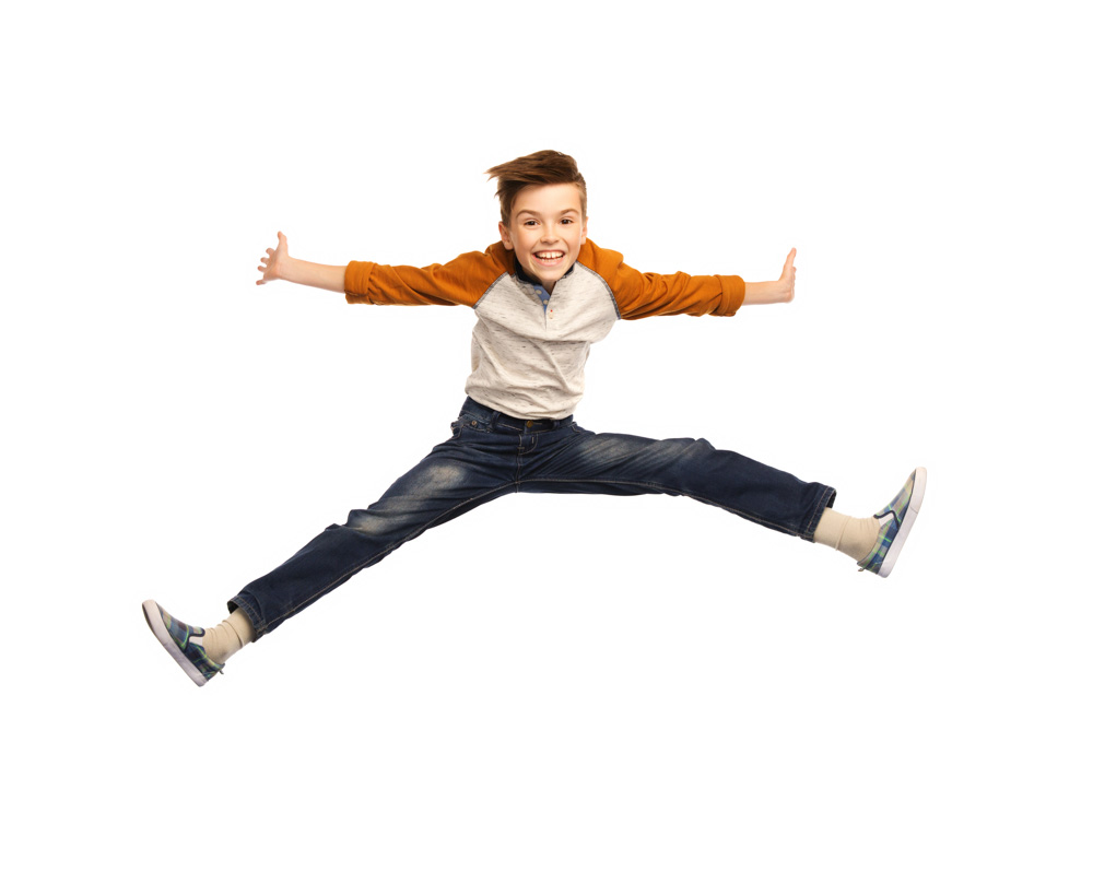 Young man leaping