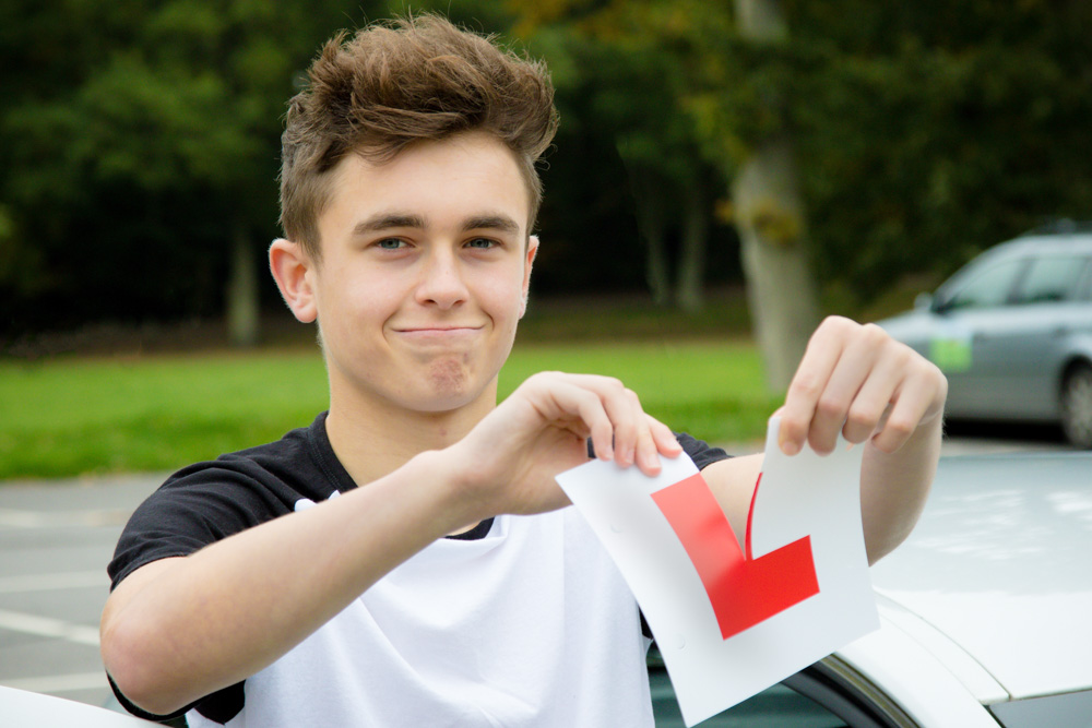 Boy passing his driving test
